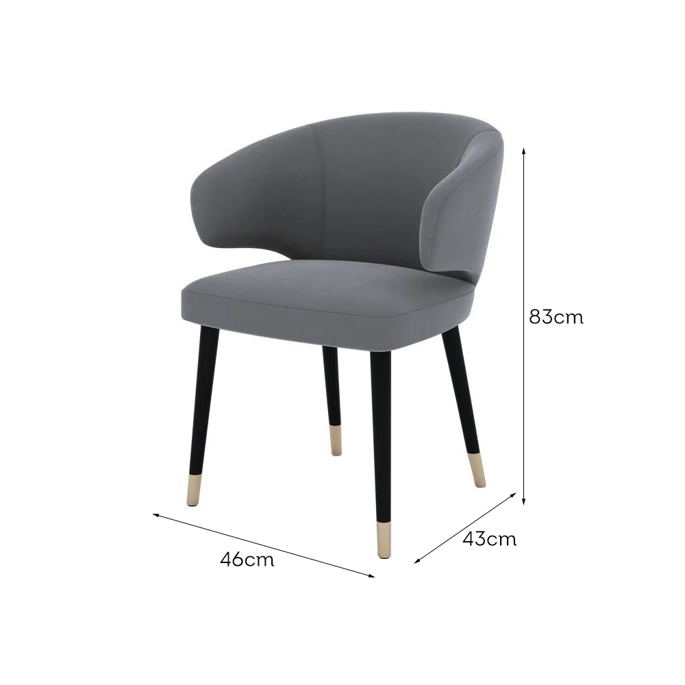 LIVARA DC1024 Faux Leather Fabric Dining Chair Solid Wood Frame - Image 5