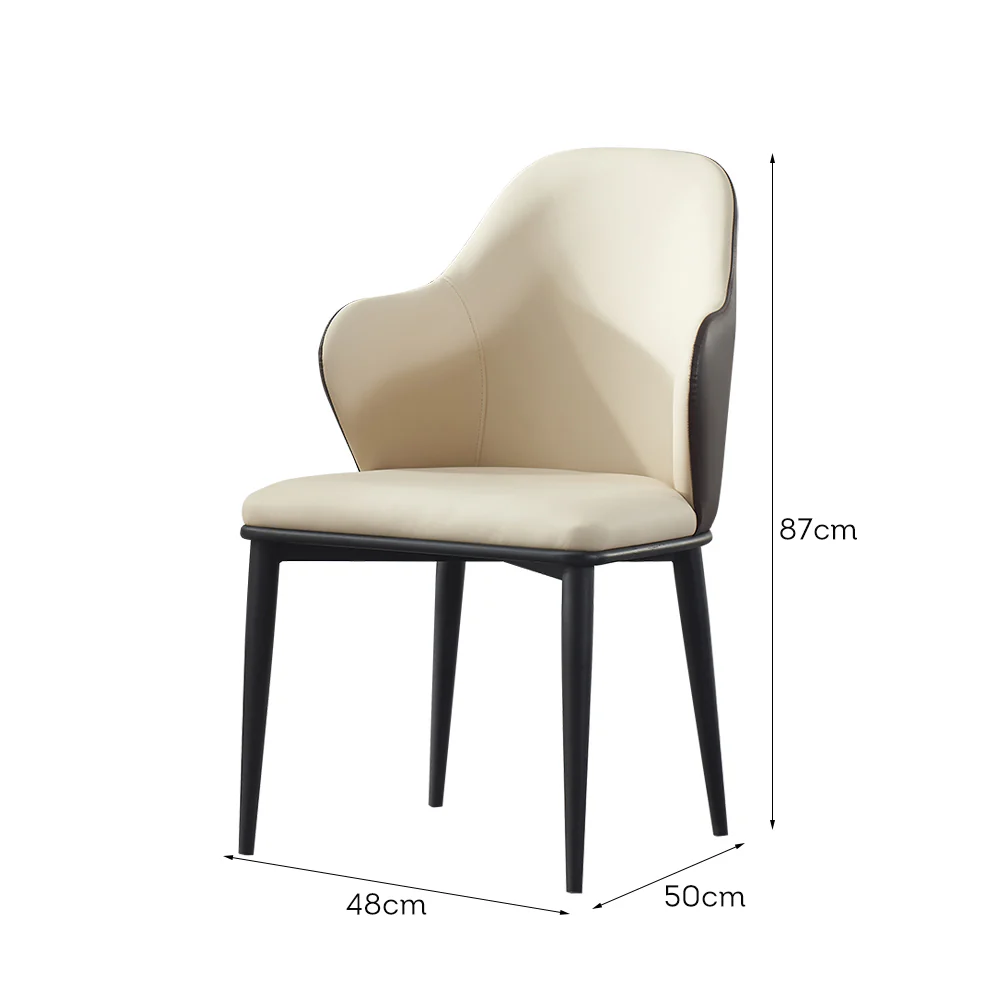 LIVARA DC1027 Faux Leather Fabric Dining Chair Carbon Steel Legs - Image 5