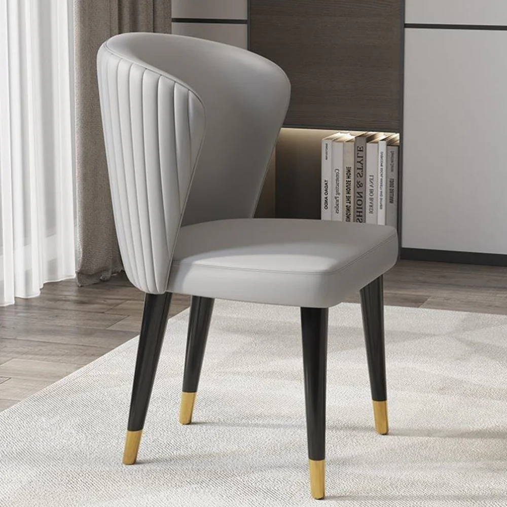 LIVARA DC1029 Faux Leather Fabric Dining Chair Solid Wood Frame - Image 2