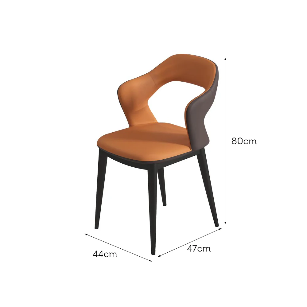 LIVARA DC1033 Faux Leather Fabric Dining Chair Carbon Steel Legs - Image 5