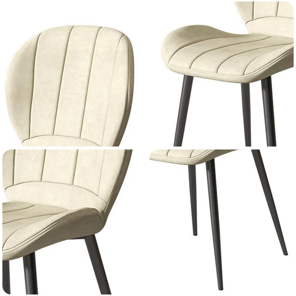 LIVARA DC1040 Faux Leather Fabric Dining Chair Carbon Steel Legs - Image 4