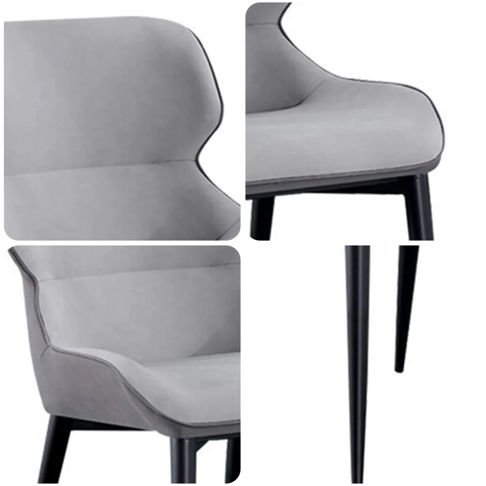 LIVARA DC1041 Faux Leather Fabric Dining Chair Carbon Steel Legs - Image 4