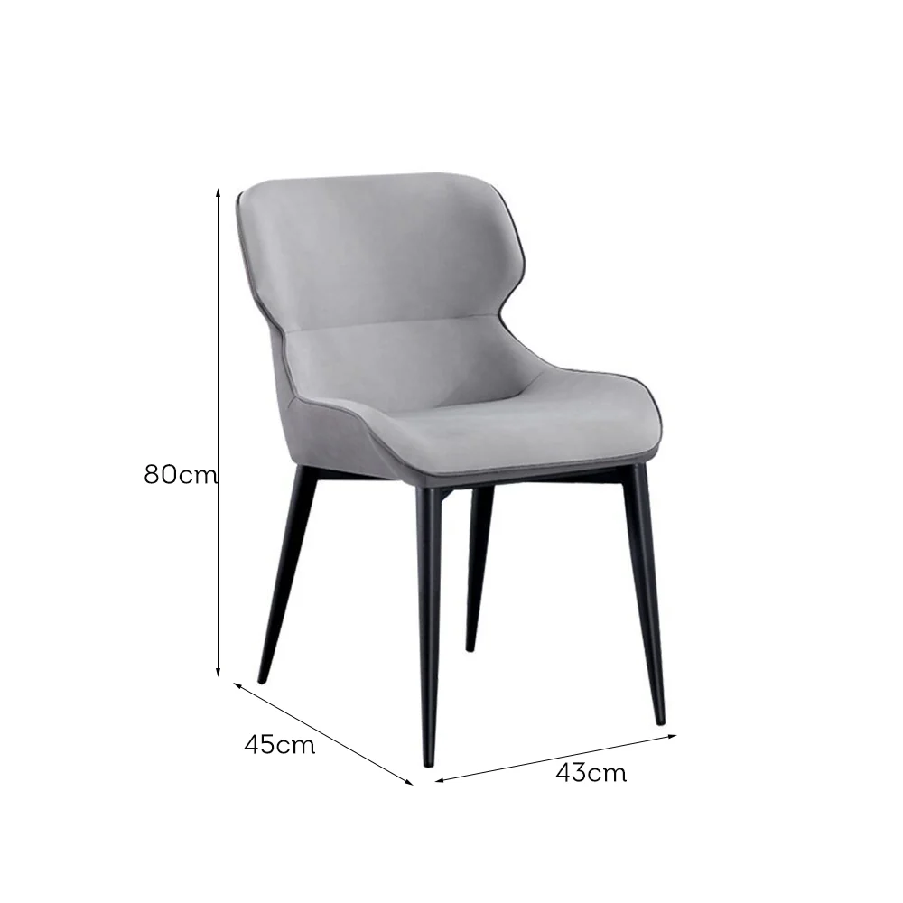 LIVARA DC1041 Faux Leather Fabric Dining Chair Carbon Steel Legs - Image 5