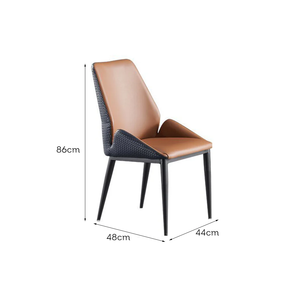 LIVARA DC1047 Faux Leather Fabric Dining Chair Carbon Steel Legs - Image 5