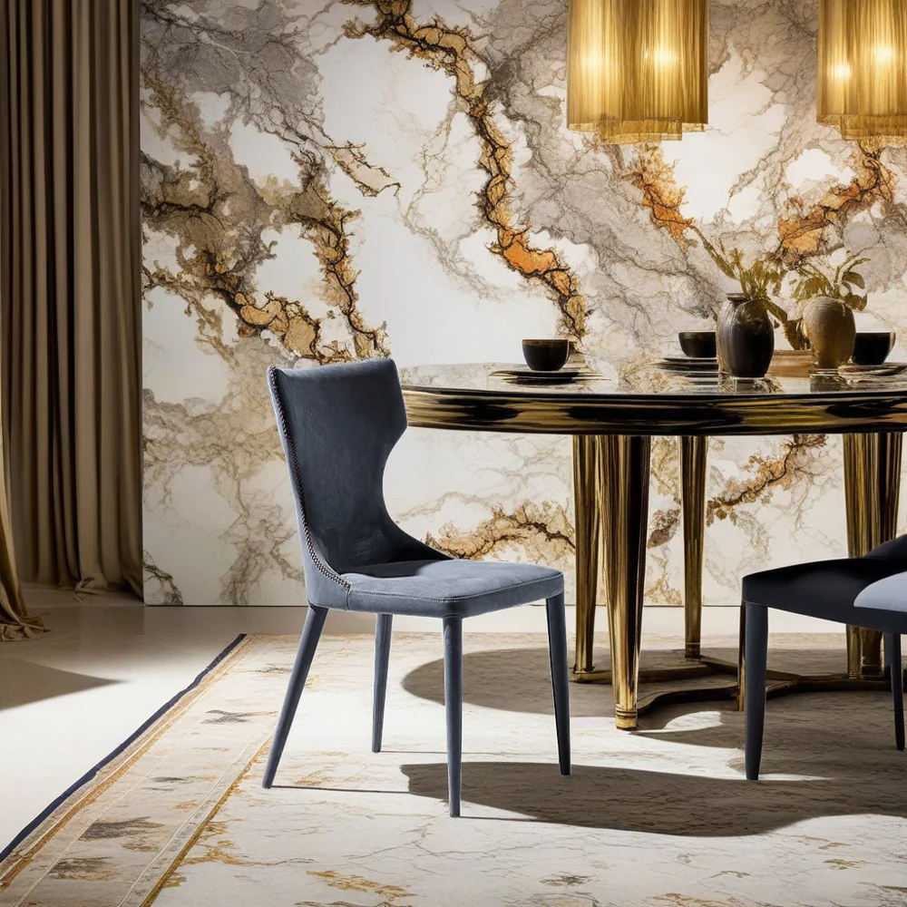 LIVARA DC1048 Modern Luxury Style Dining Chair Carbon Steel Legs - Image 2