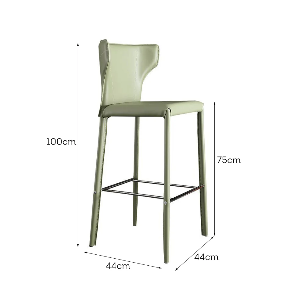 LIVARA DC1054 Saddle Leather Fabric Bar Stool Carbon Steel Legs - Image 5