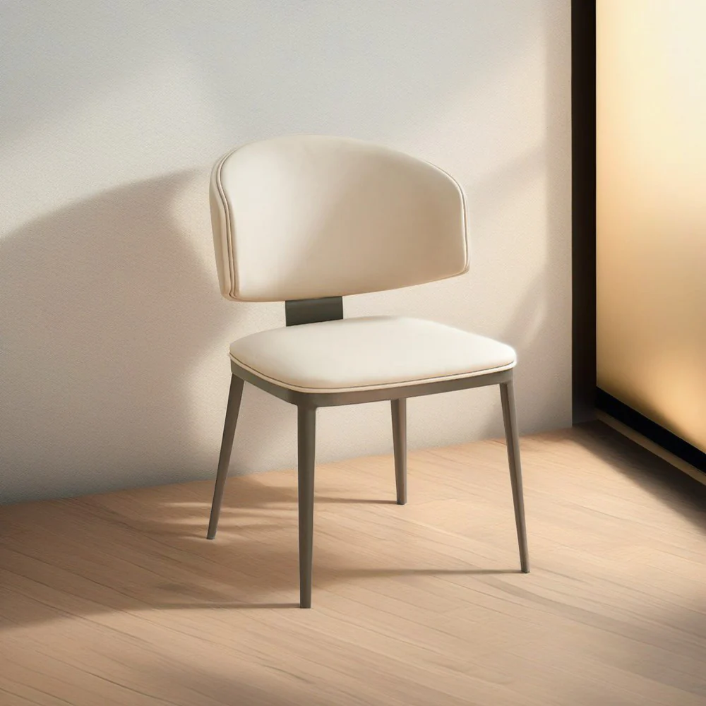 LIVARA DC1101 Faux Leather Fabric Dining Chair Carbon Steel Legs - Image 3