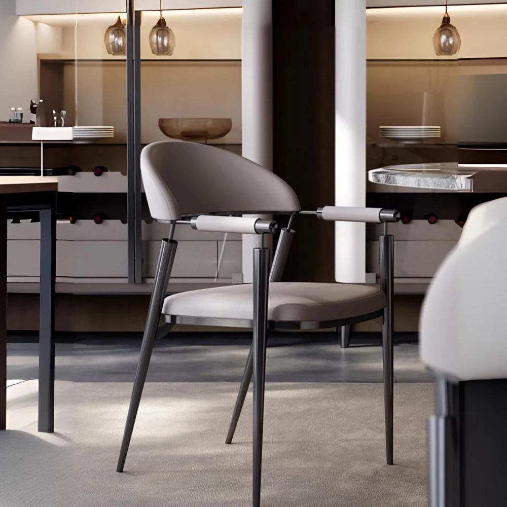 LIVARA DC1109 Faux Leather Fabric Dining Chair Stainless Steel Legs - Image 3