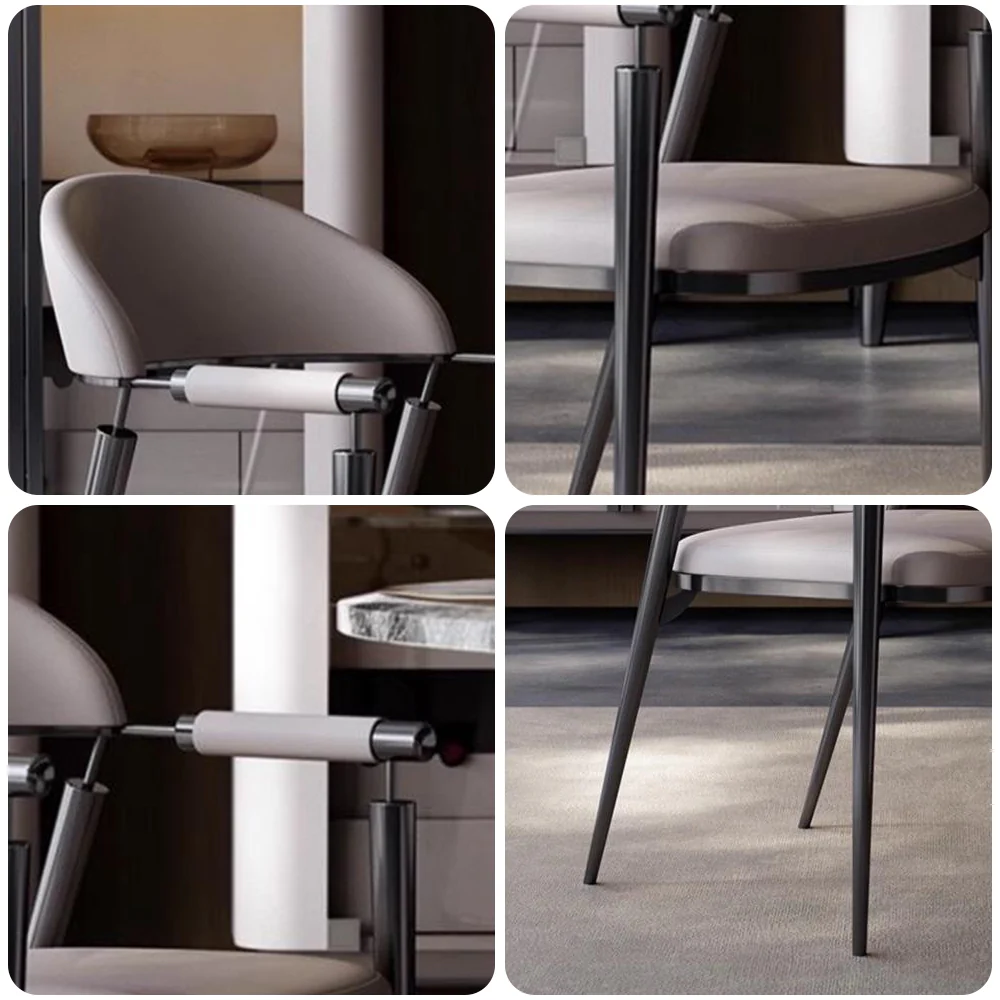 LIVARA DC1109 Faux Leather Fabric Dining Chair Stainless Steel Legs - Image 7