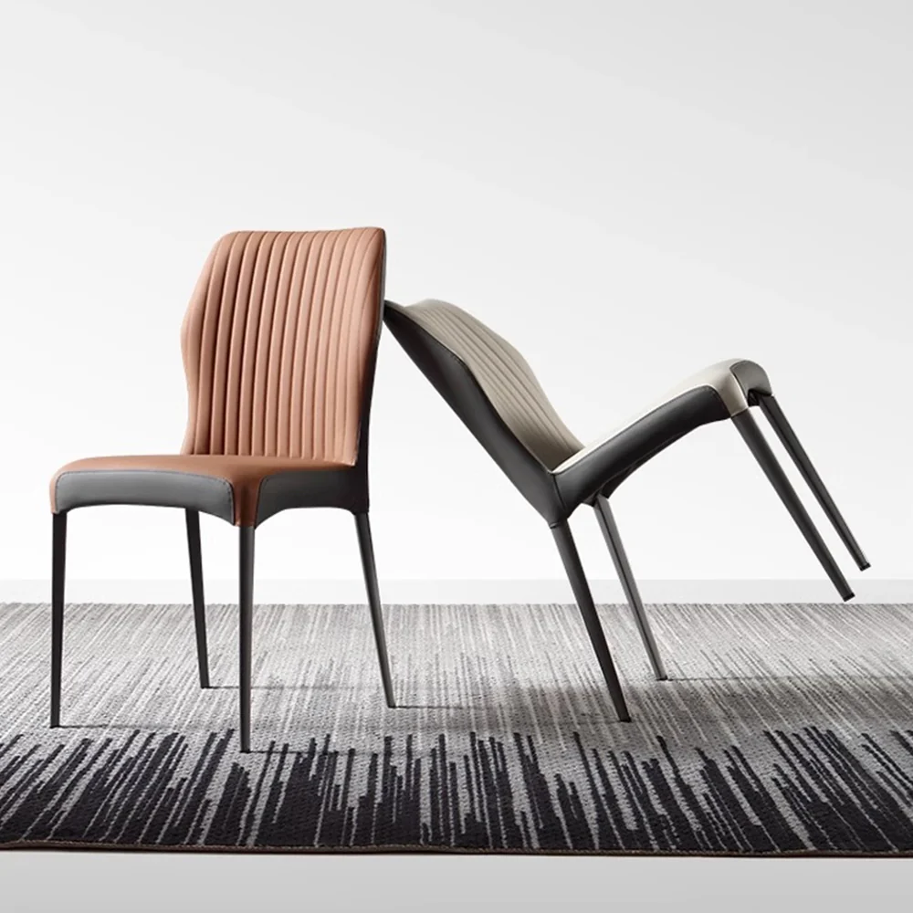 LIVARA DC1119 Faux Leather Fabric Dining Chair Carbon Steel Legs - Image 2