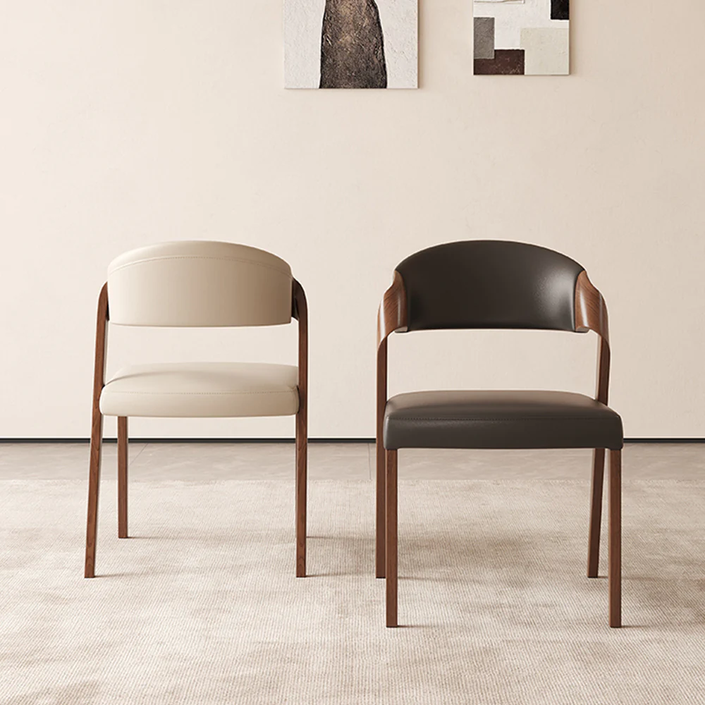 LIVARA DC1125 Faux Leather Fabric Dining Chair Ash Wood Frame - Image 9