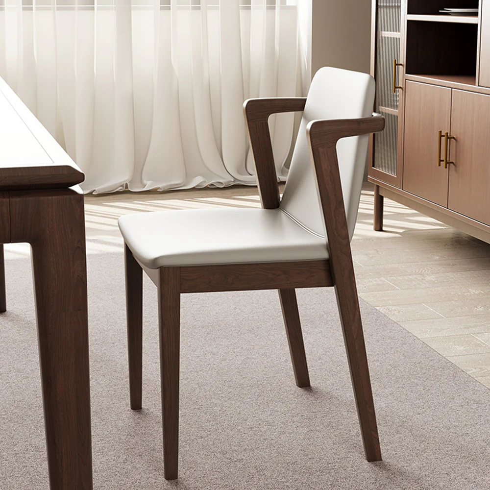 LIVARA DC1131 Synthetic Leather Fabric Dining Chair Ash Wood Frame - Image 5