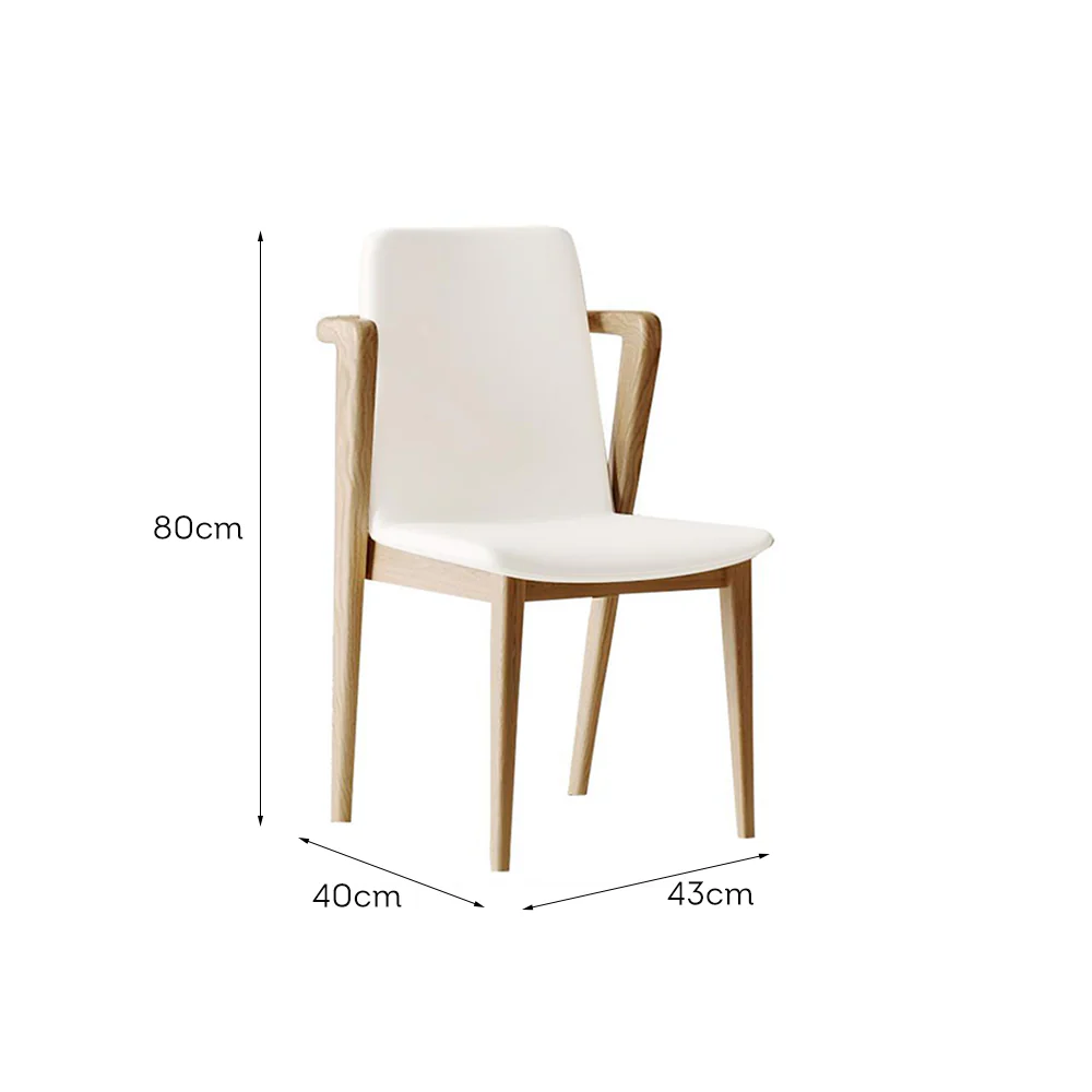 LIVARA DC1131 Synthetic Leather Fabric Dining Chair Ash Wood Frame - Image 8