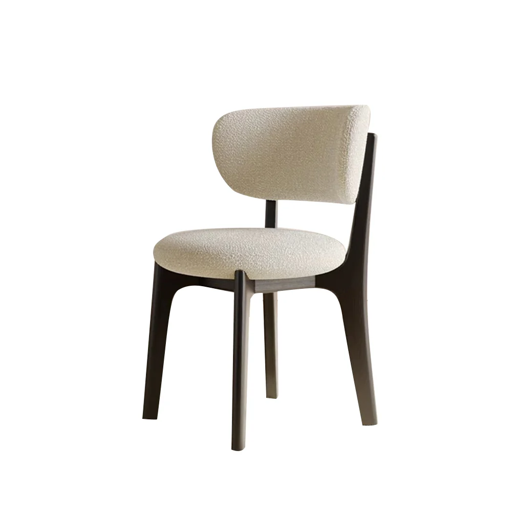 LIVARA DC1132 Teddy Fabric Dining Chair Solid Wood Frame