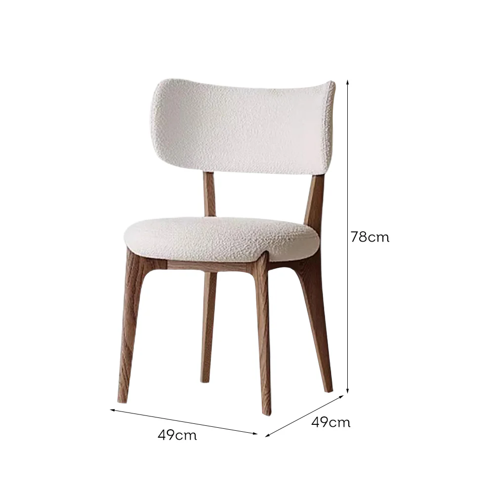 LIVARA DC1132 Teddy Fabric Dining Chair Solid Wood Frame - Image 10