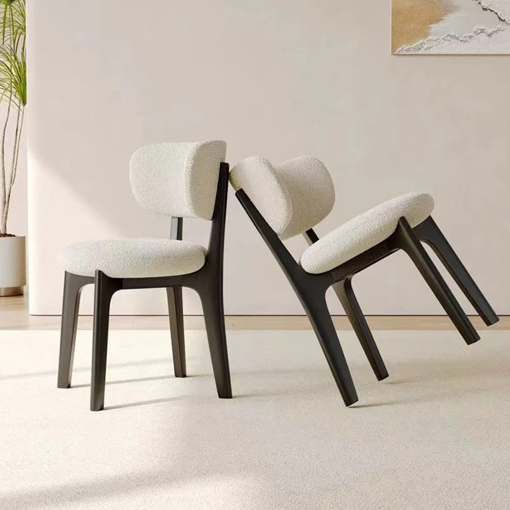 LIVARA DC1132 Teddy Fabric Dining Chair Solid Wood Frame - Image 3
