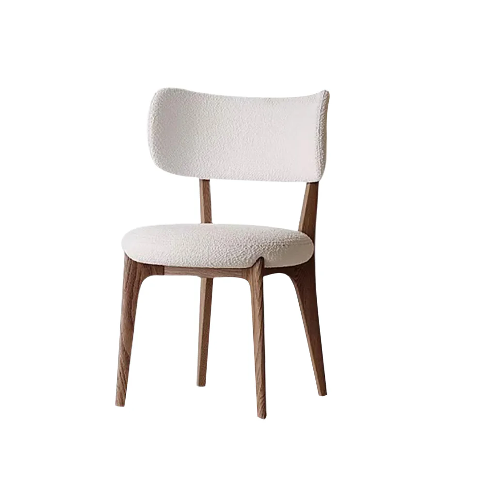 LIVARA DC1132 Teddy Fabric Dining Chair Solid Wood Frame - Image 4