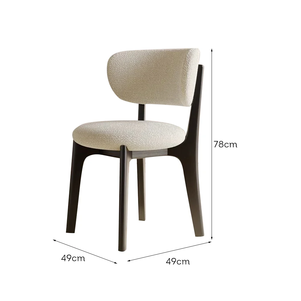 LIVARA DC1132 Teddy Fabric Dining Chair Solid Wood Frame - Image 9