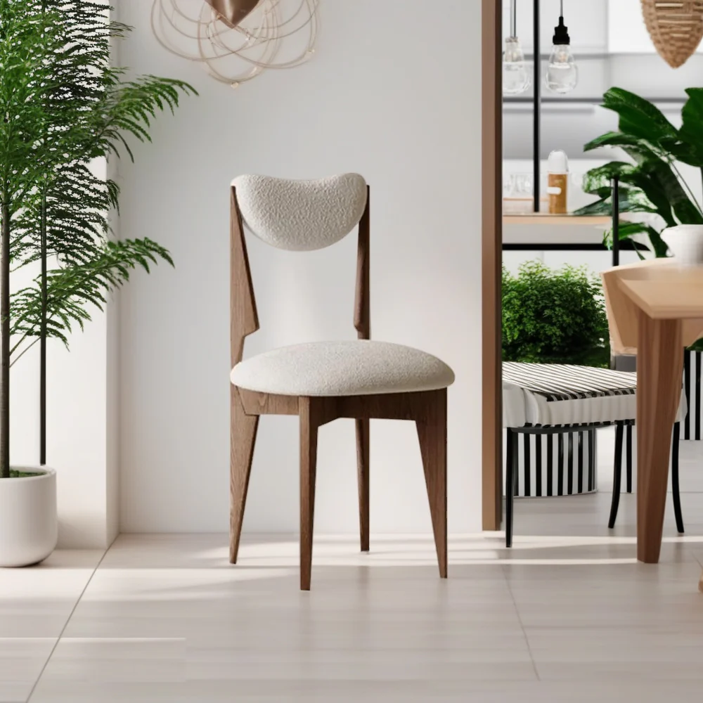 LIVARA DC1135 Ash Wood Dining Chair Modern Casual Style - Image 2