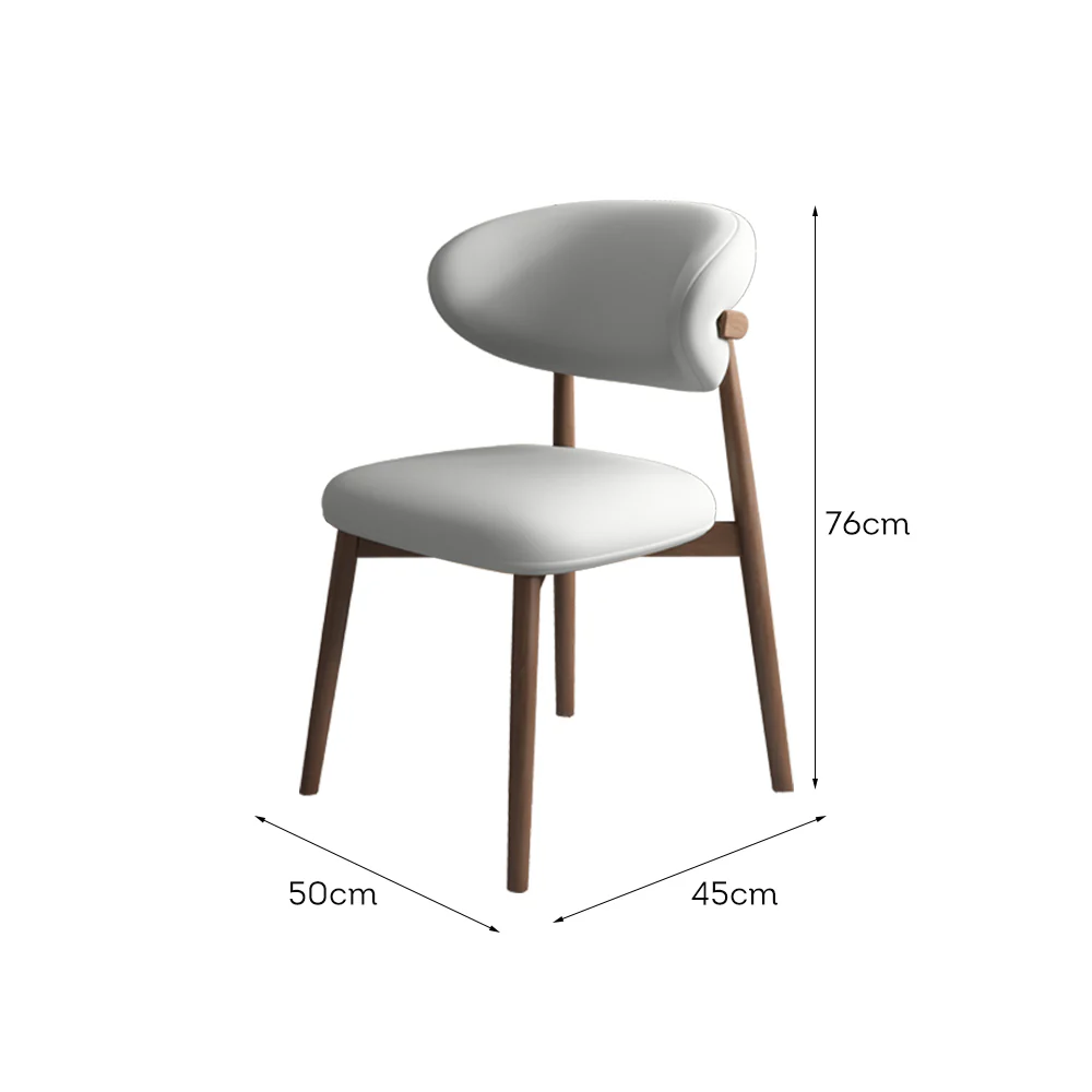 LIVARA DC1138 Faux Leather Fabric Dining Chair Solid Wood Frame - Image 10