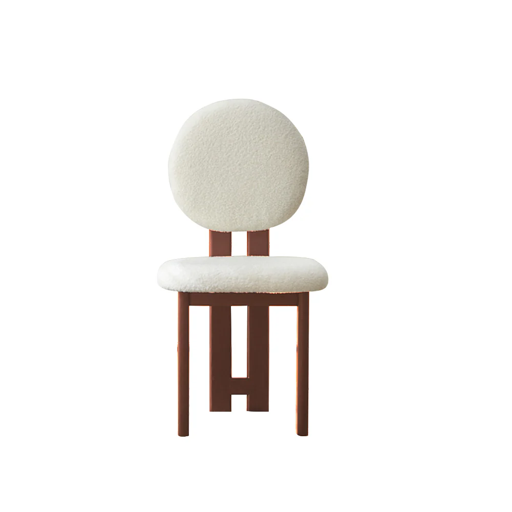 LIVARA DC1139 Teddy Fabric Dining Chair Solid Wood Frame - Image 4