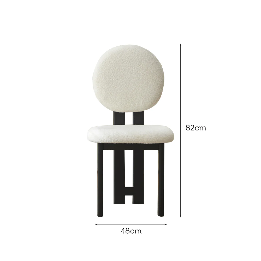 LIVARA DC1139 Teddy Fabric Dining Chair Solid Wood Frame - Image 8