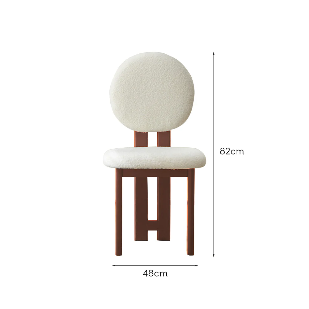 LIVARA DC1139 Teddy Fabric Dining Chair Solid Wood Frame - Image 9