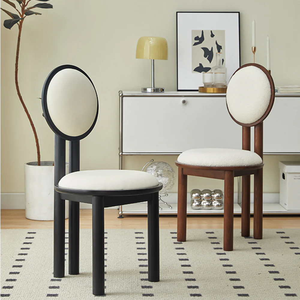 LIVARA DC1142 Faux Leather Fabric Dining Chair Rubber Wood Frame - Image 2