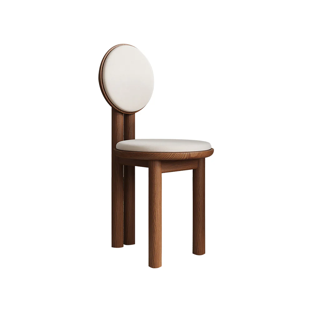LIVARA DC1142 Faux Leather Fabric Dining Chair Rubber Wood Frame - Image 4