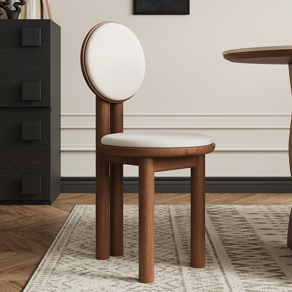 LIVARA DC1142 Faux Leather Fabric Dining Chair Rubber Wood Frame - Image 5