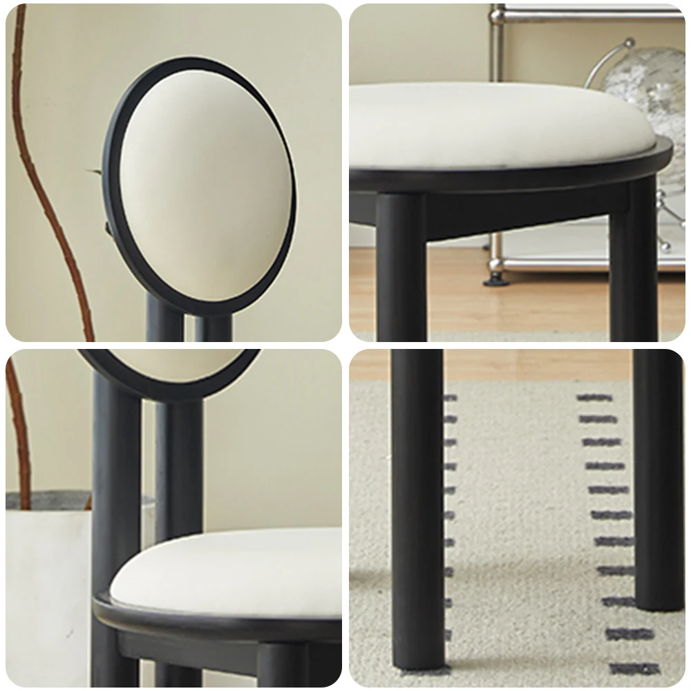 LIVARA DC1142 Faux Leather Fabric Dining Chair Rubber Wood Frame - Image 6