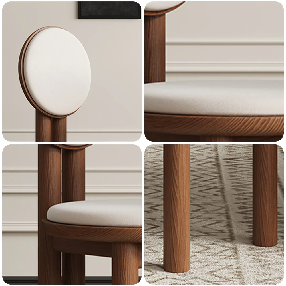 LIVARA DC1142 Faux Leather Fabric Dining Chair Rubber Wood Frame - Image 7