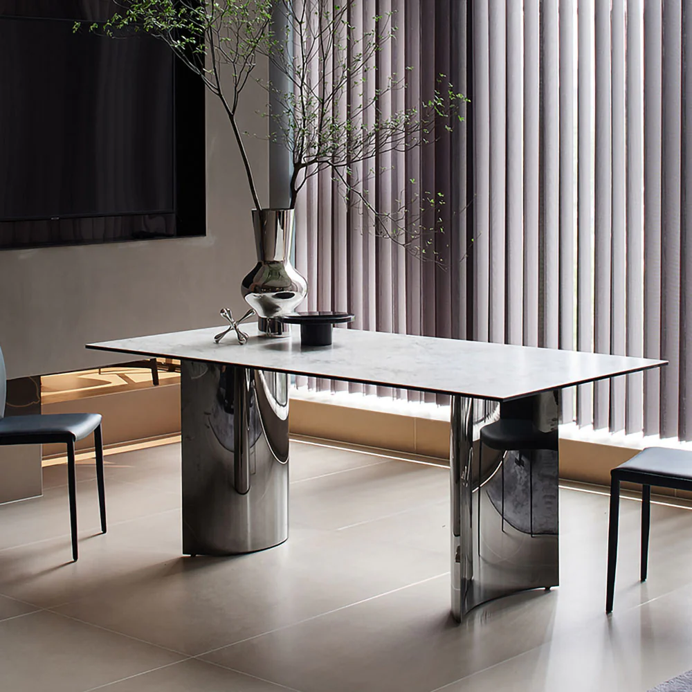 LIVARA DT1030 Minimalist Style 140-160-180-200cm Sintered Stone Dining Table - Image 2