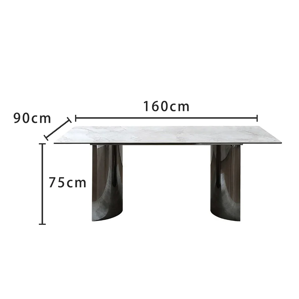 LIVARA DT1030 Minimalist Style 140-160-180-200cm Sintered Stone Dining Table - Image 6