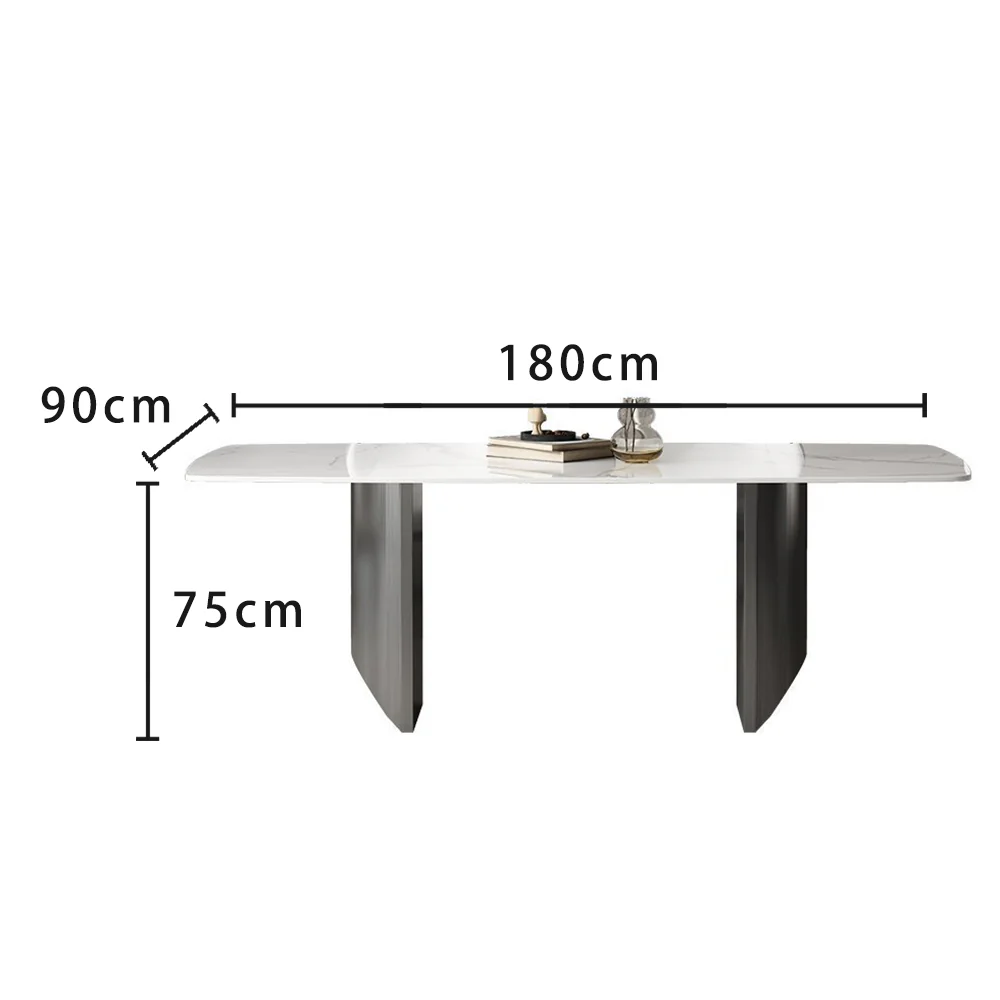LIVARA DT1031 Modern Minimalist Style 140-160-180cm Sintered Stone Dining Table - Image 7