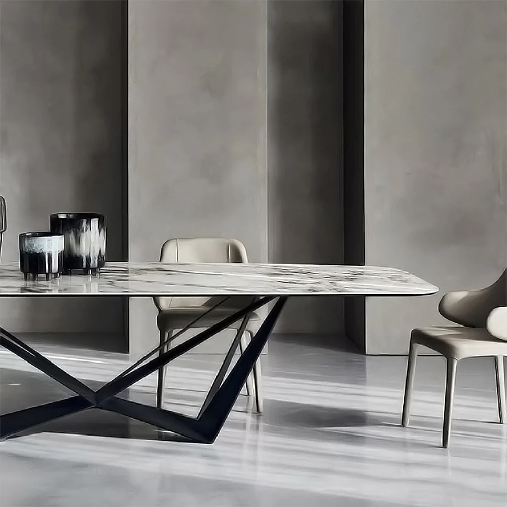 LUXORA DT1038 Minimalist Style 140-160-180cm Sintered Stone Dining Table - Image 2