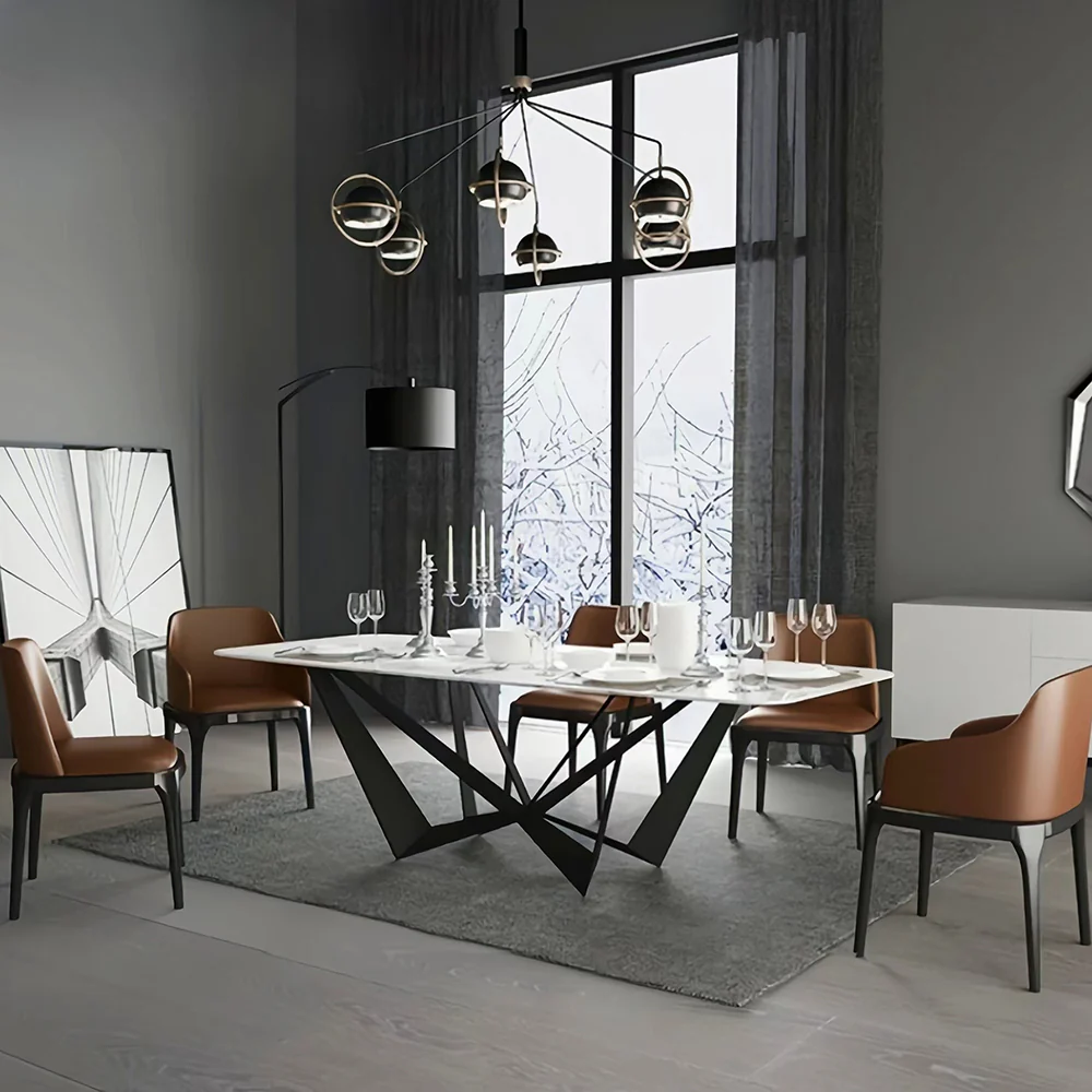 LUXORA DT1038 Minimalist Style 140-160-180cm Sintered Stone Dining Table - Image 3