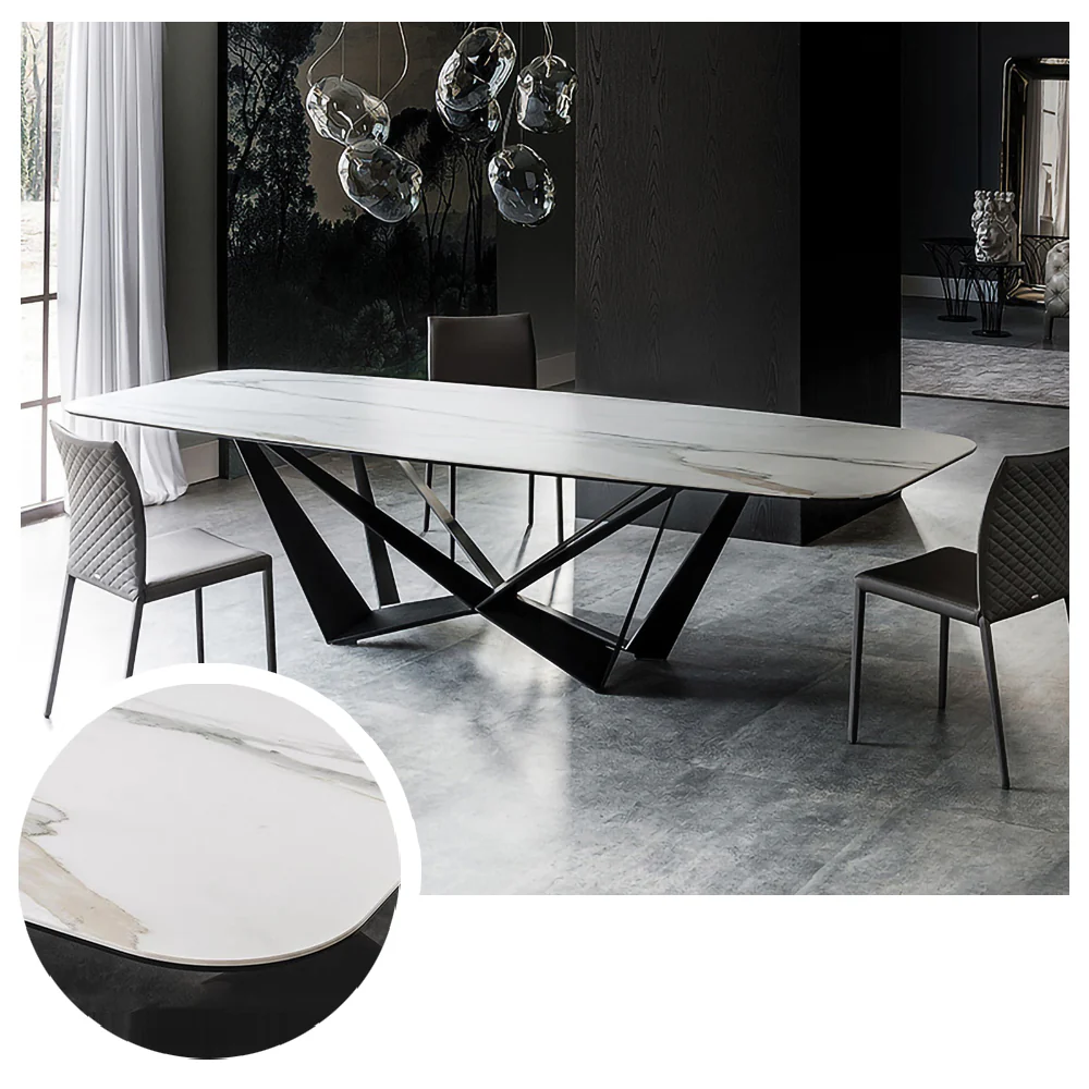 LUXORA DT1038 Minimalist Style 140-160-180cm Sintered Stone Dining Table - Image 4