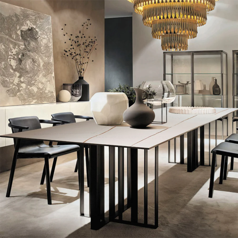 LIVARA DT1067 Minimalist Style 130-140-160-180cm Sintered Stone Dining Table - Image 3