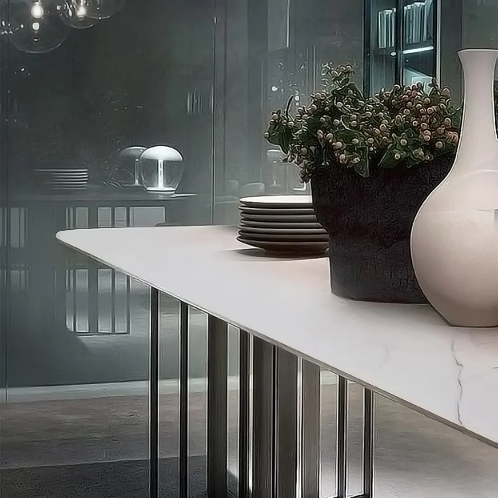 LIVARA DT1067 Minimalist Style 130-140-160-180cm Sintered Stone Dining Table - Image 4