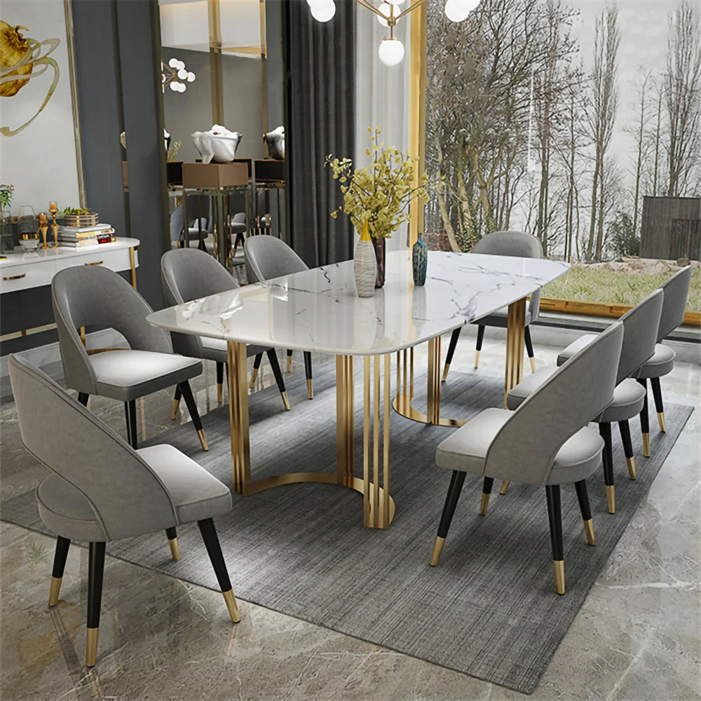 LUXORA DT1068 Light Luxury Style 130-140-160cm Sintered Stone Dining Table - Image 2