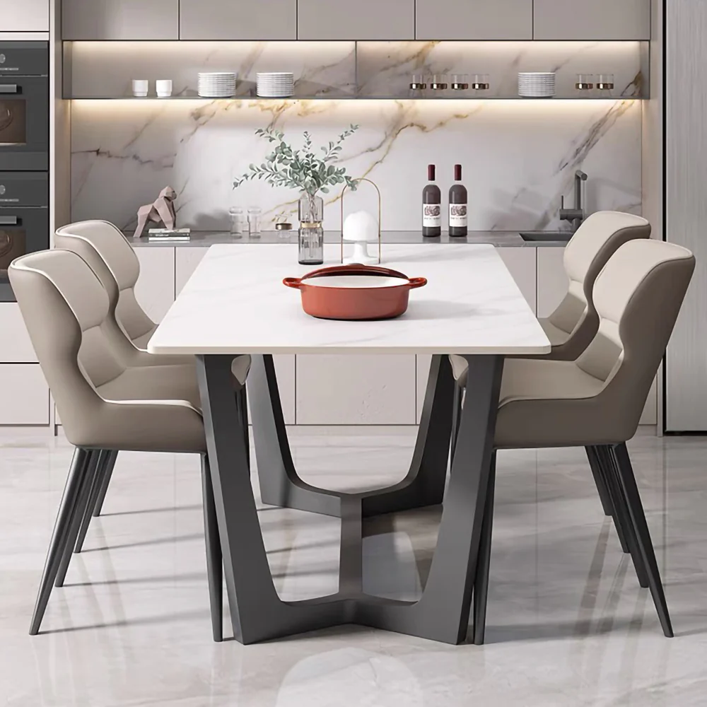 LIVARA DT1079 Minimalist Style 140-160-180cm Sintered Stone Dining Table - Image 3