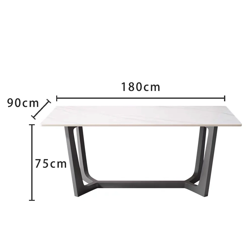 LIVARA DT1079 Minimalist Style 140-160-180cm Sintered Stone Dining Table - Image 7