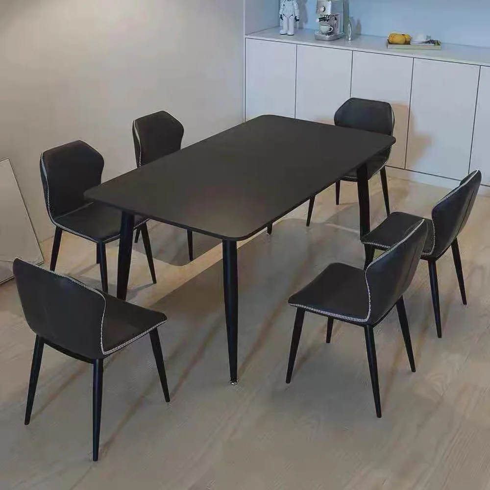 LIVARA DT1162 Minimalist Style 130-140-160-180cm Sintered Stone Dining Table-Black - Image 2