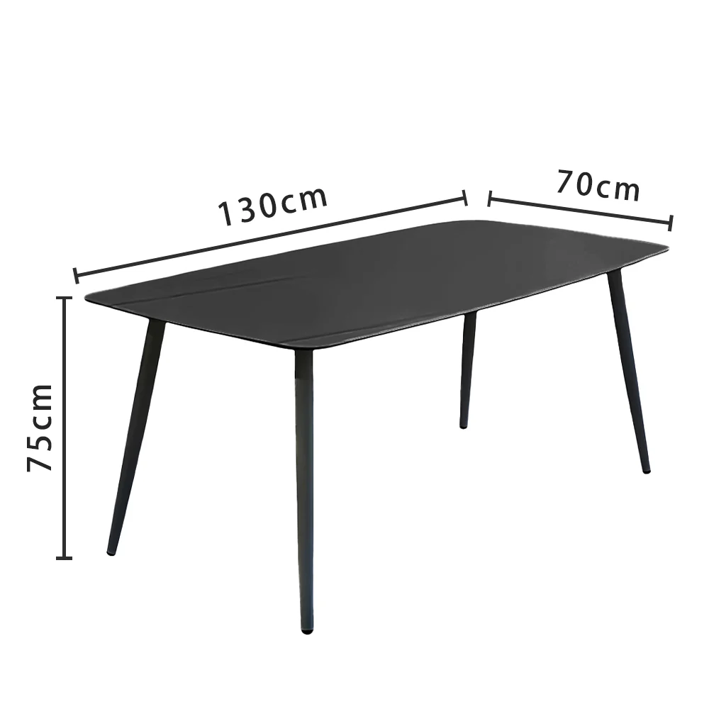 LIVARA DT1162 Minimalist Style 130-140-160-180cm Sintered Stone Dining Table-Black - Image 5