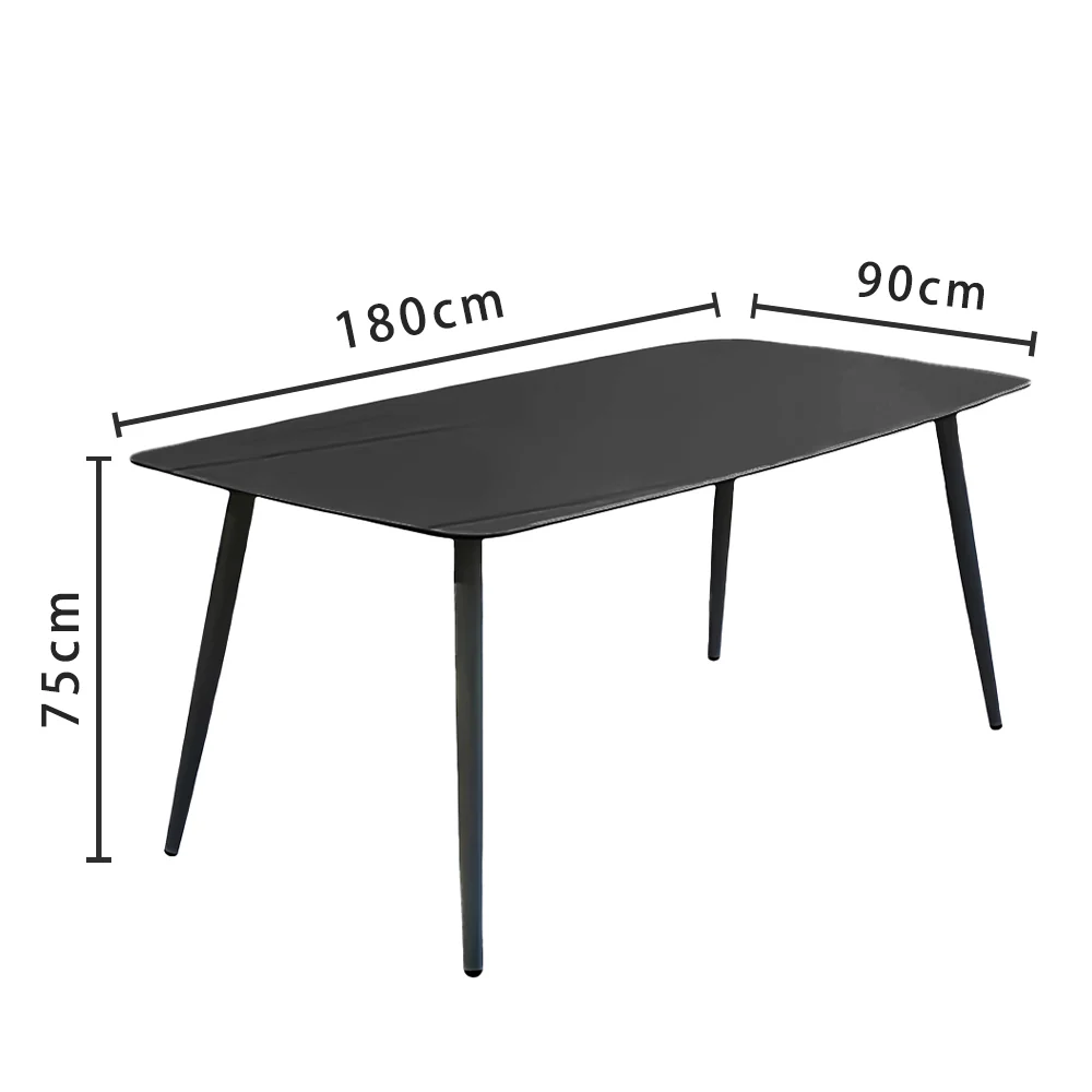 LIVARA DT1162 Minimalist Style 130-140-160-180cm Sintered Stone Dining Table-Black - Image 8