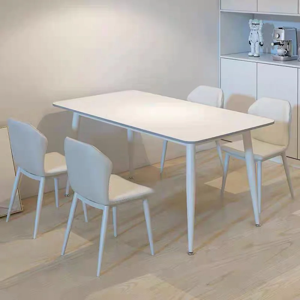 LIVARA DT1162 Minimalist Style 130-140-160-180cm Sintered Stone Dining Table-White - Image 2