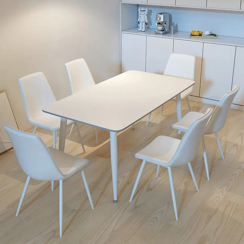 LIVARA DT1162 Minimalist Style 130-140-160-180cm Sintered Stone Dining Table-White - Image 3