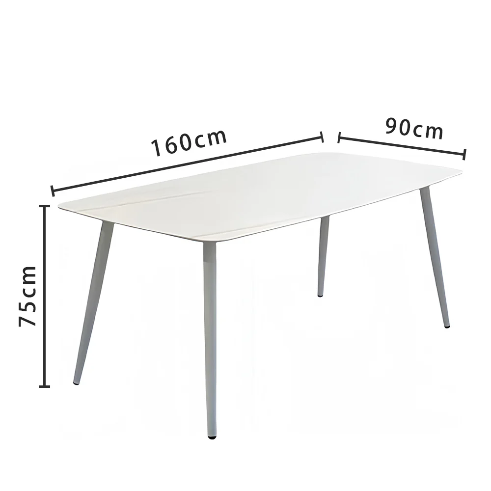 LIVARA DT1162 Minimalist Style 130-140-160-180cm Sintered Stone Dining Table-White - Image 7