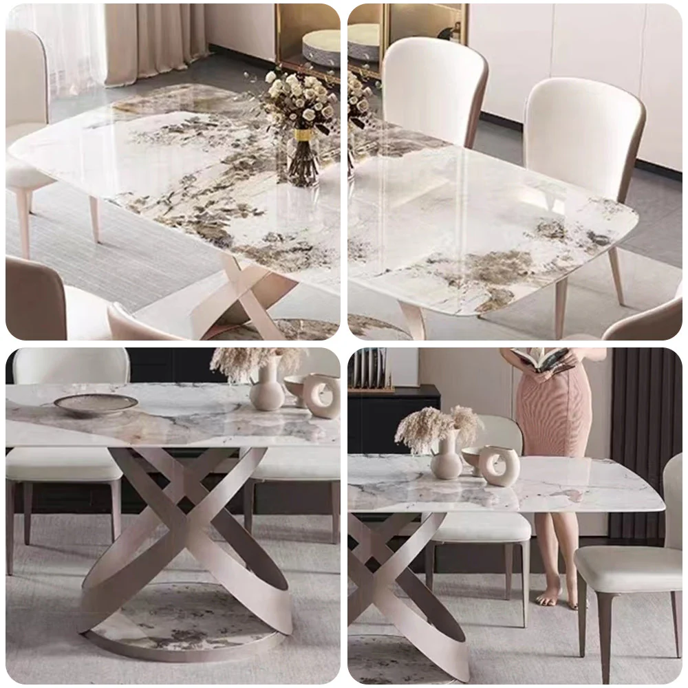 LIVARA DT1168 130/140/160/180cm Length 12mm Thickness Sintered Stone Tabletop Dining Table - Image 4